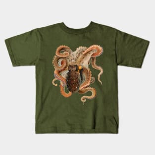 Vintage Octopus Vulgaris by Giacomo Merculiano Kids T-Shirt